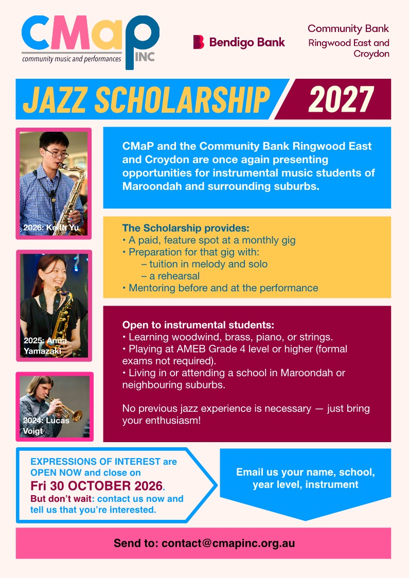 Flyer for the Jazz Scholarship